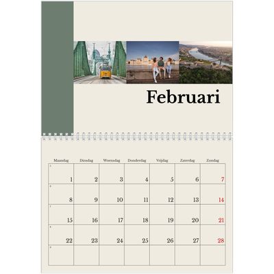 Fotokalender A4 Dubbel (30 x 40 cm) — Bezienswaardigheden van de wereld [Februari]
