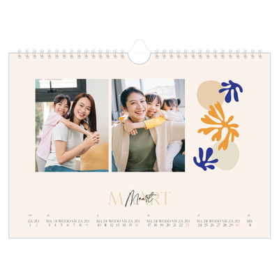 Fotokalender A4 — Minimalistisch koraal [Maart]