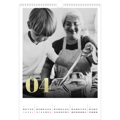 A3 Jaarkalenders — Grote glitter cijfers [April]