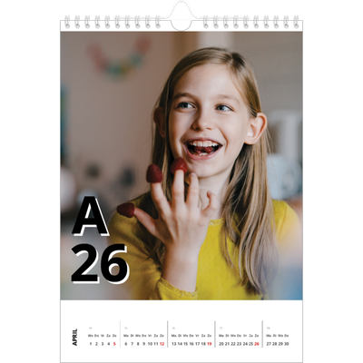 Fotokalender A4 (20 x 30 cm) — Letter stijl [April]