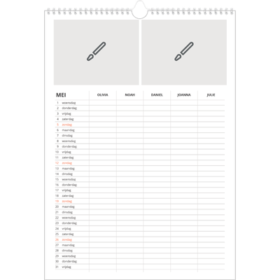 A3 Familieplanners — Ontwerp je eigen product - 5-persoons gezin [omslag]