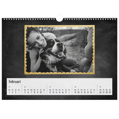 Fotokalender A3 — Foto in glitterrand [Februari]