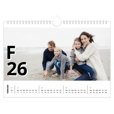 Fotokalender A4 — Letter stijl [Februari]