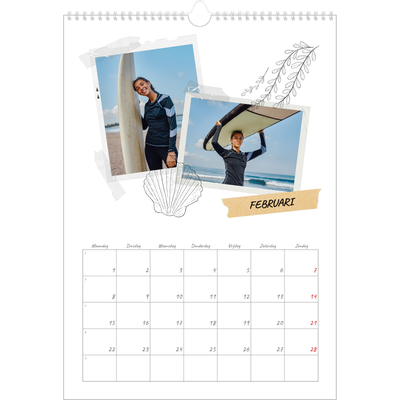 A3 Jaarkalenders — Plakboek flair [Februari]
