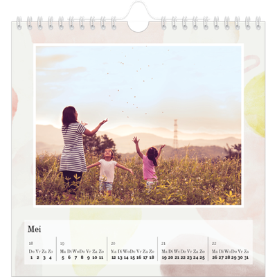 Jaarkalenders vierkant — Aquarel vlekkenpatroon [omslag]