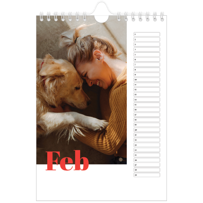 Fotokalender A5 — Een dikgedrukt jaar [Februari]