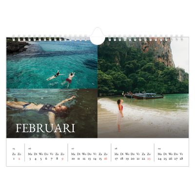 Fotokalender A4 — Eenvoudige letters [Februari]