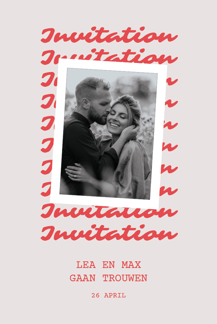 Uitnodigingen — Karmijnrode handtekening