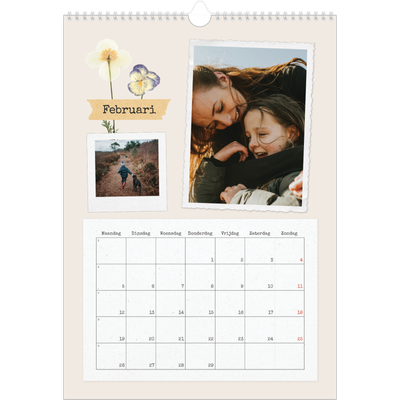 A3 Jaarkalenders — Vintage scrapbook [Februari]
