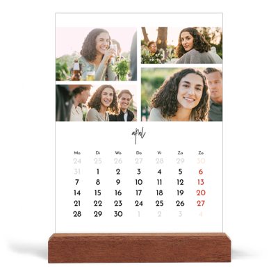 Bureaukalender met houten standaard  — Foto arrangement [April]