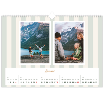 Fotokalender A3 — Schrift en strepen