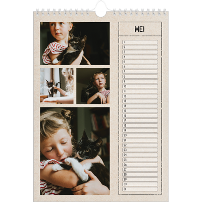 Verjaardagskalenders A4 — Craft stempel effect [Mei]