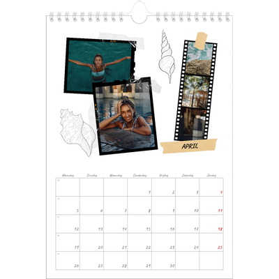 Fotokalender A4 (20 x 30 cm) — Plakboek flair [April]