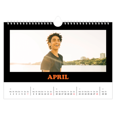 Fotokalender A4 — Vrolijke typo [April]