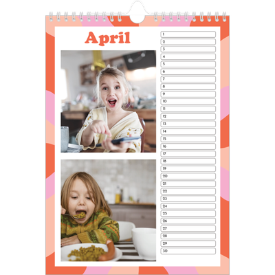 Verjaardagskalenders A4 — Speelse patronen [April]