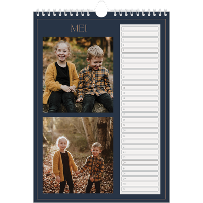 Verjaardagskalenders A4 — Pruisisch blauw [Mei]