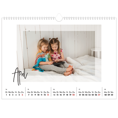 Fotokalender A3 — Transparante kaders [April]