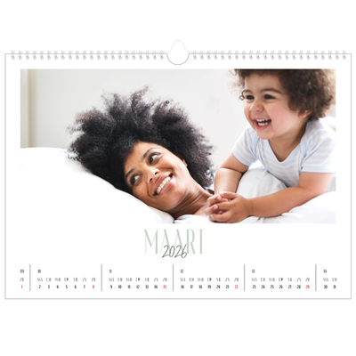 Fotokalender A3 — Gevarieerd lettertype [Maart]