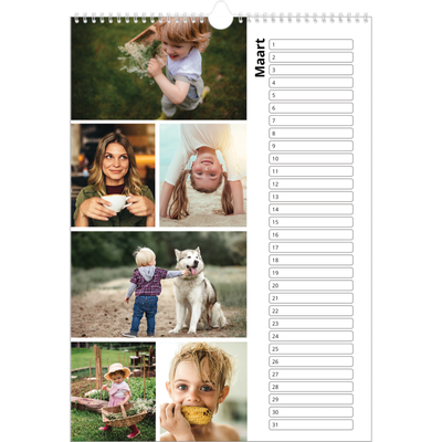 Verjaardagskalenders A3 — Collage in blokkenpatroon [Maart]