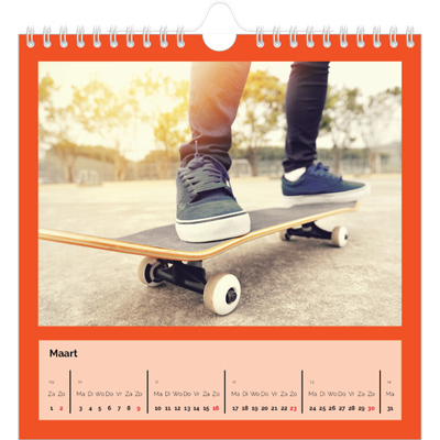 Jaarkalenders vierkant — Fel gekleurde kaders [Maart]