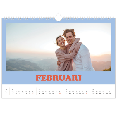 Fotokalender A3 — Retro stijl frames [Februari]