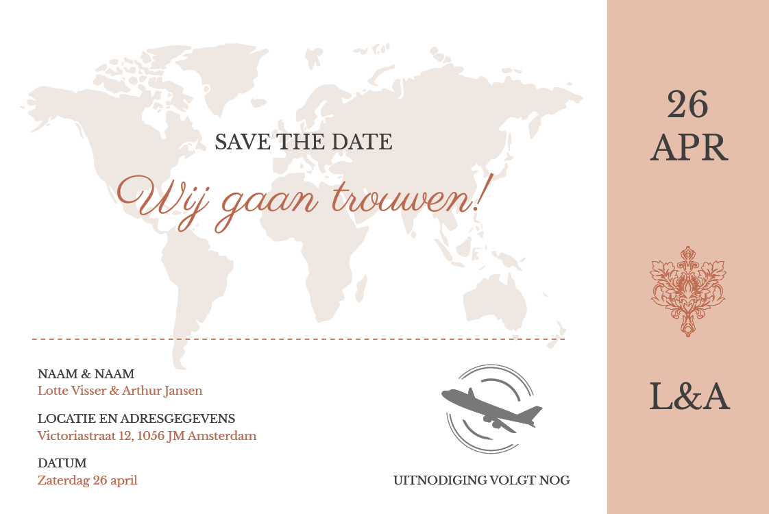 Save the date — Bestemming voor altijd