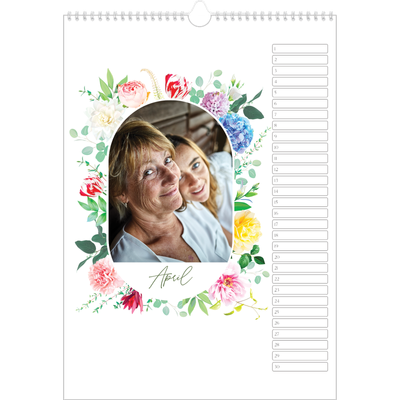Verjaardagskalenders A3 — Klassieke bloemen [April]