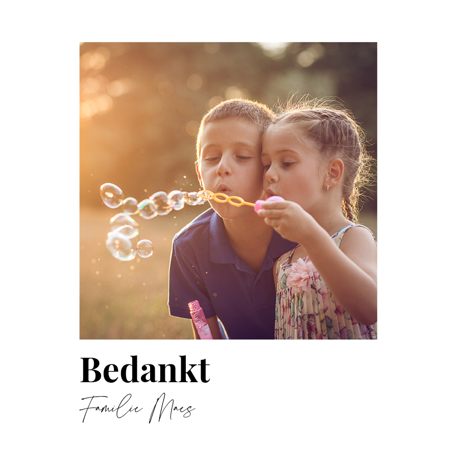 Bedankkaarten — Afzender script