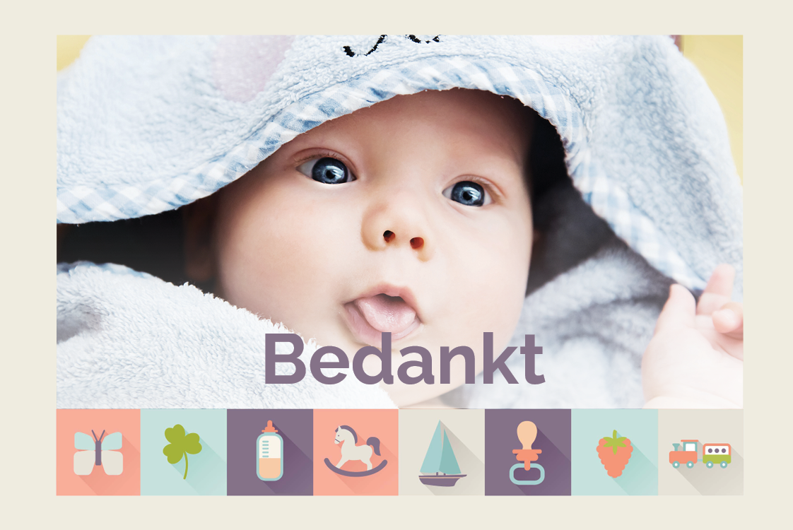 Bedankkaarten — Baby-icoontjes