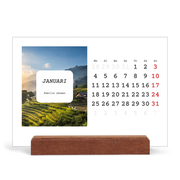 Bureaukalender met houten standaard — Het hele verhaal