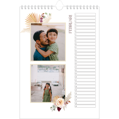Verjaardagskalenders A4 — Bohemian [Februari]