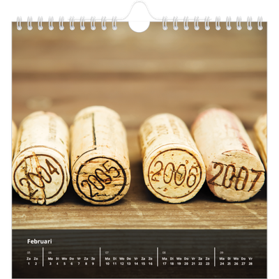 Jaarkalenders vierkant — Fotoverloop naar transparant [Februari]