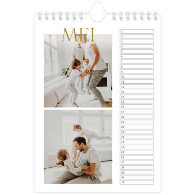 Fotokalender A5 — Gouden tekst groot [Mei]