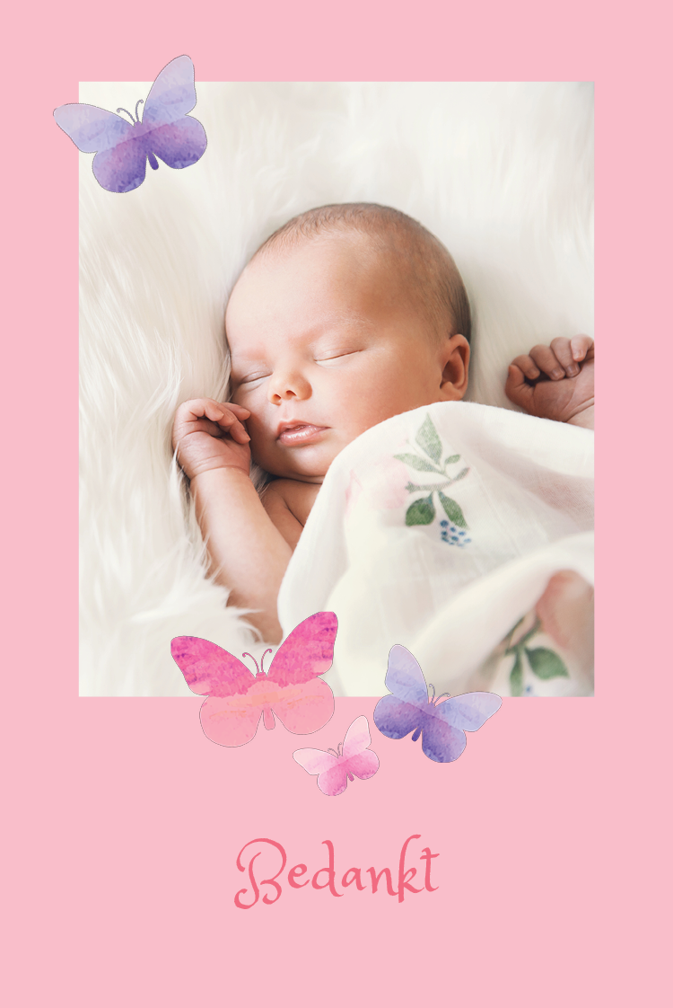 Bedankkaarten — Aquarel vlinders