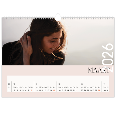 Fotokalender A3 — Overlappende tekst [Maart]