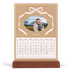 Bureaukalender met houten standaard  — Kraft en strik [Februari]