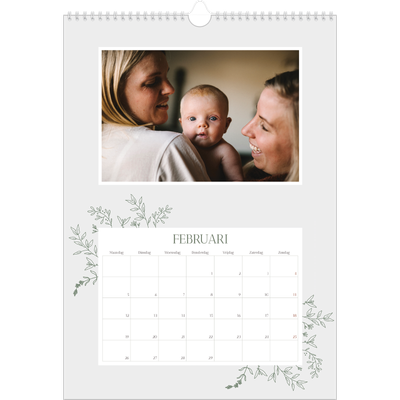 A3 Jaarkalenders — Hand gemaakte bloemen [Februari]