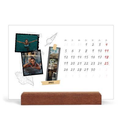 Bureaukalender met houten standaard  — Plakboek flair [April]
