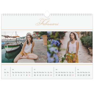 Fotokalender A3 — Goudschrift banner [Februari]