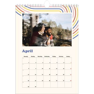 Fotokalender A4 (20 x 30 cm) — Retro strepen [April]