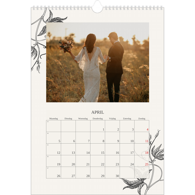 A3 Jaarkalenders — Inkt & klimop [April]