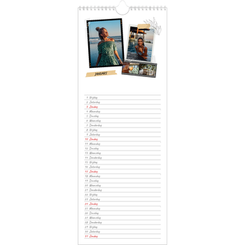 Smalle kalender (15 x 40 cm) — Plakboek flair