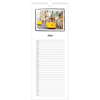 Smalle kalender (15 x 40 cm) — Plakboekmomenten