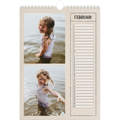 Verjaardagskalenders A4 — Craft stempel effect [Februari]