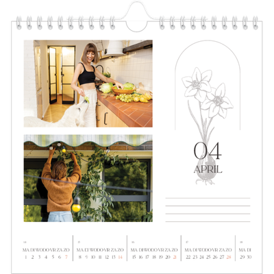 Jaarkalenders vierkant — Simpel botanisch [April]