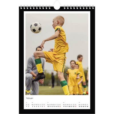 Fotokalender A4 (20 x 30 cm) — Compleet zwart kader [Februari]