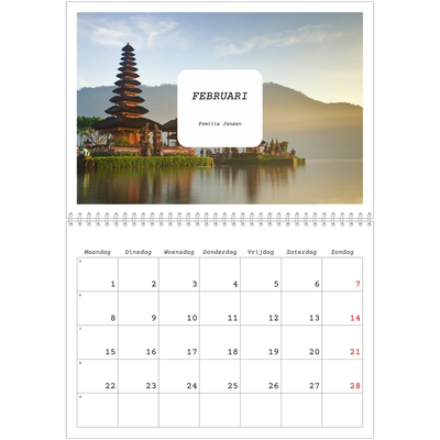 Fotokalender A4 Dubbel (30 x 40 cm) — Het hele verhaal [Februari]