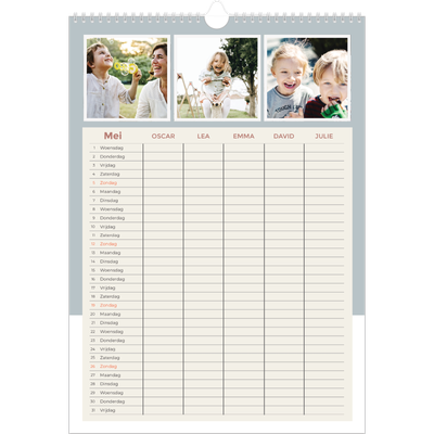 A3 Familieplanners — Aardse tonen - gezinsplanner 5 personen [omslag]