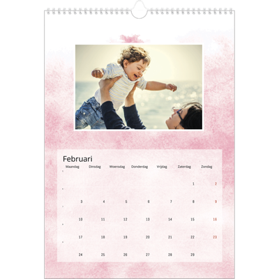 A3 Jaarkalenders — Aquarel achtergronden [Februari]