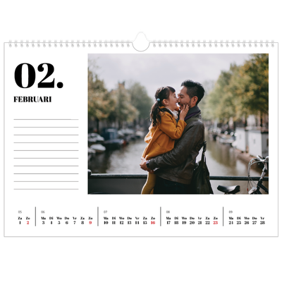 Fotokalender A3 — Serif en momenten [Februari]